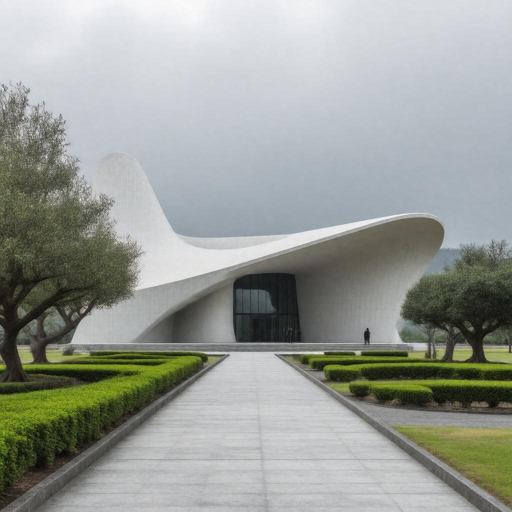 AI-created image of Nagasaki National Peace Memorial Hall for the Atomic Bomb Victims