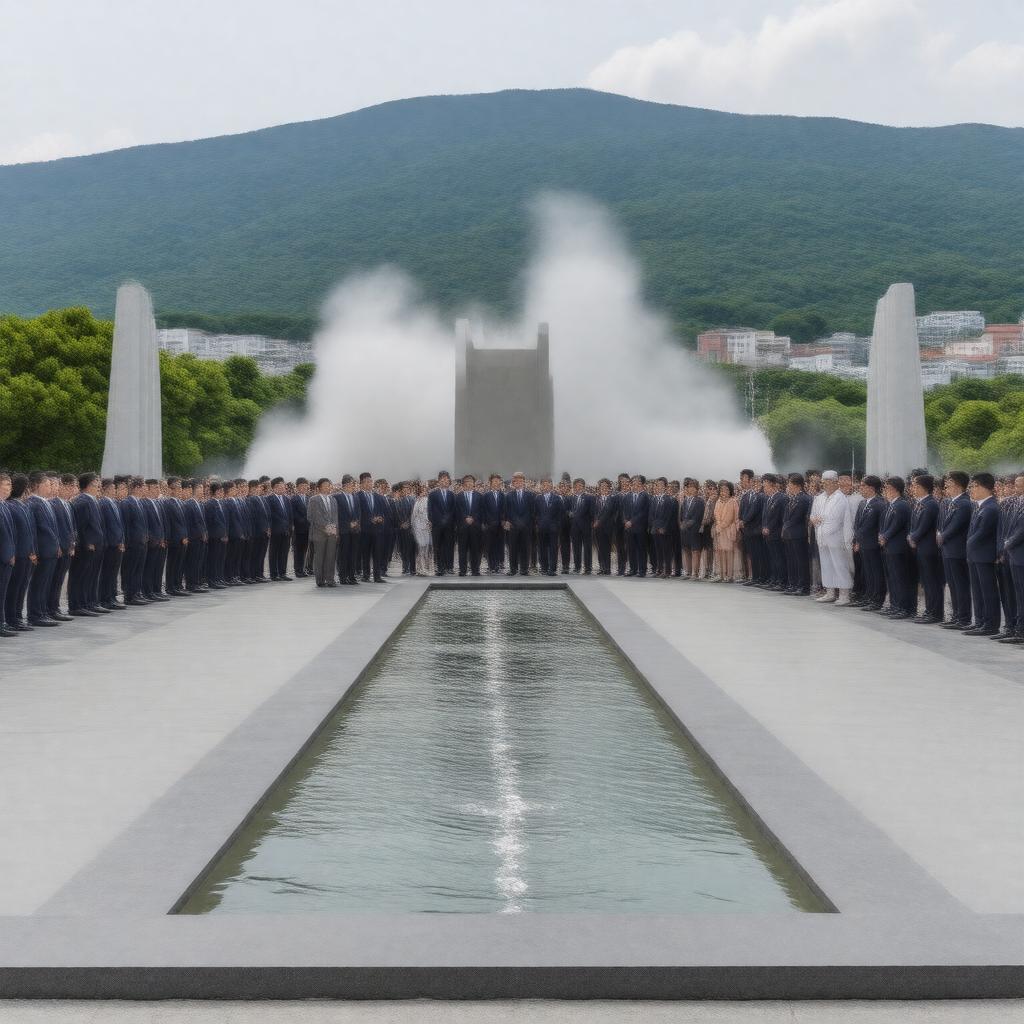 AI-created image of Nagasaki Peace Memorial Ceremony