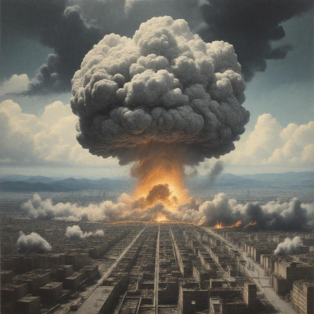 AI-created image of Nagasaki atomic bombing