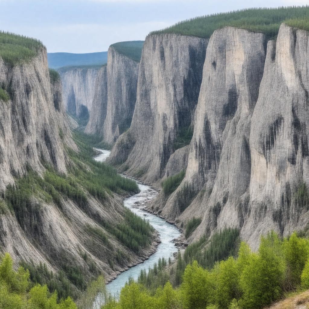 AI-created image of Nahanni River canyons
