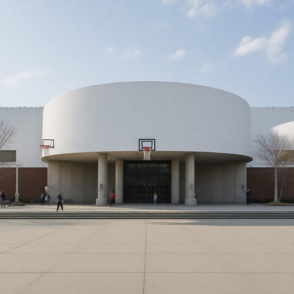 Click to view larger image AI-created image of Naismith Memorial Basketball Hall of Fame