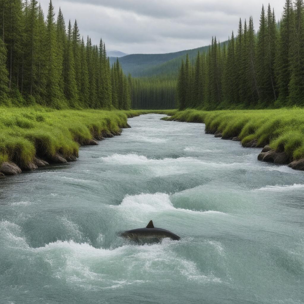 Click to view larger image AI-created image of Naknek River