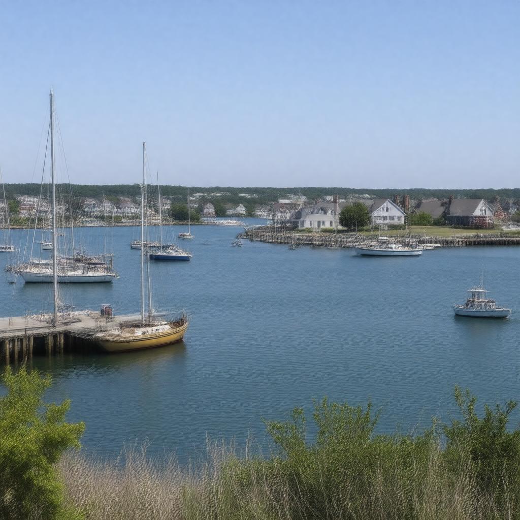 Click to view larger image AI-created image of Nantucket Harbor
