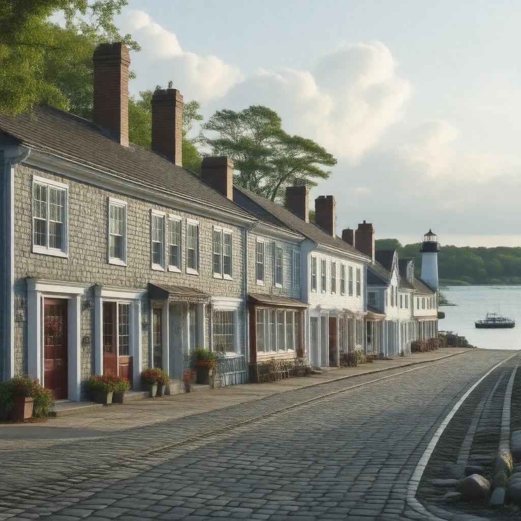 Click to view larger image AI-created image of Nantucket Town