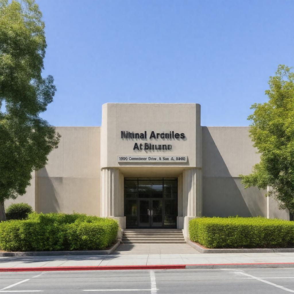 Click to view larger image AI-created image of National Archives at San Bruno