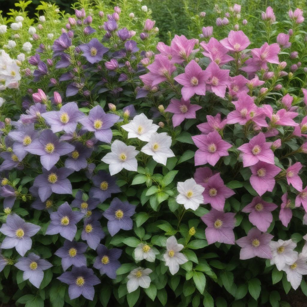 Click to view larger image AI-created image of National Collection of Clematis