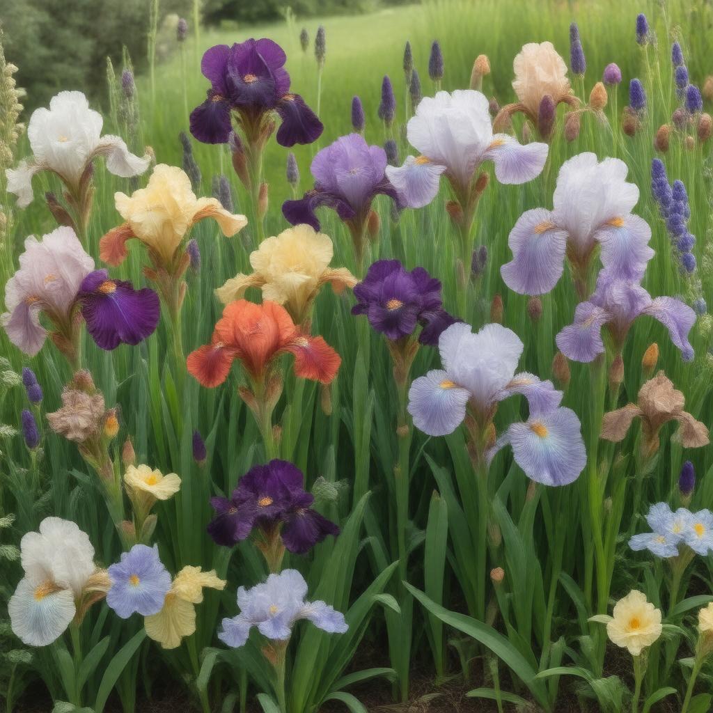 AI-created image of National Collection of Iris germanica