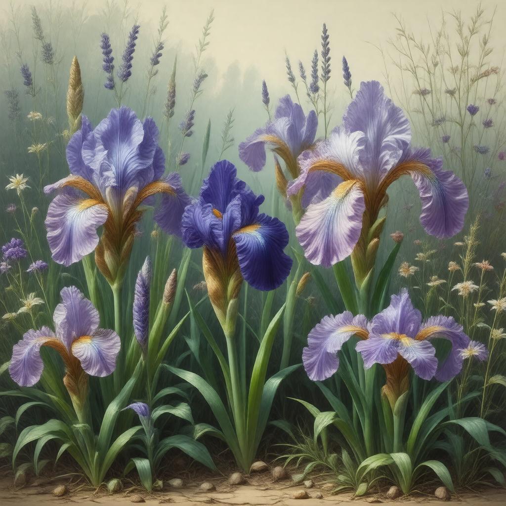 Click to view larger image AI-created image of National Collection of Iris spuria subsp. carthaliniae