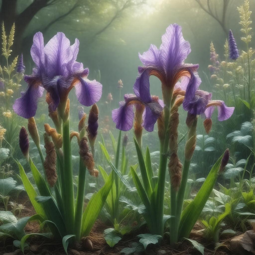 Click to view larger image AI-created image of National Collection of Iris spuria subsp. pumila