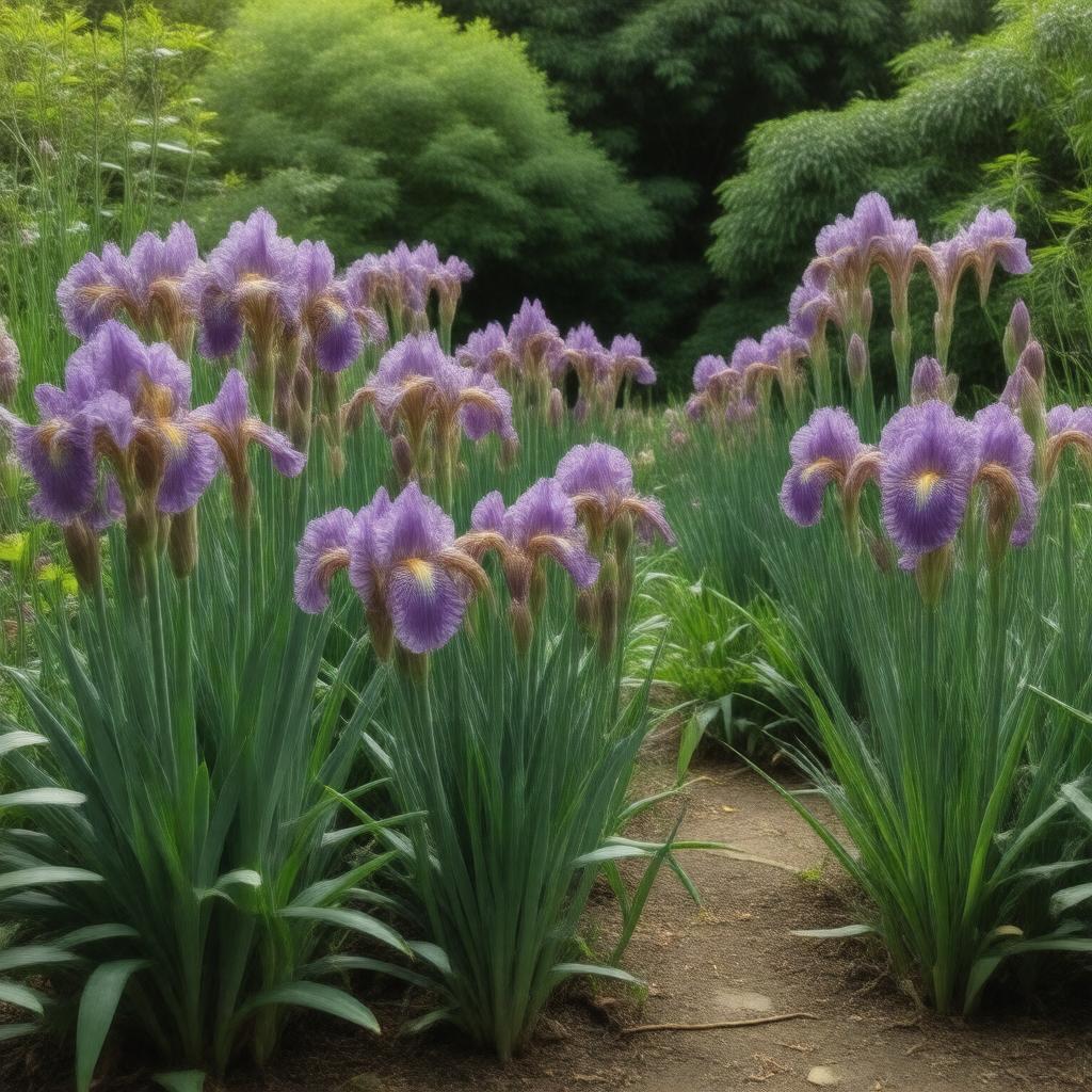Click to view larger image AI-created image of National Collection of Iris spuria subsp. setosa