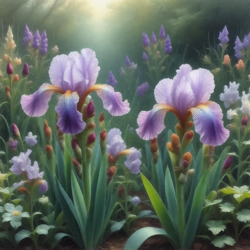 Click to view larger image AI-created image of National Collection of Iris spuria subsp. stenochlamys