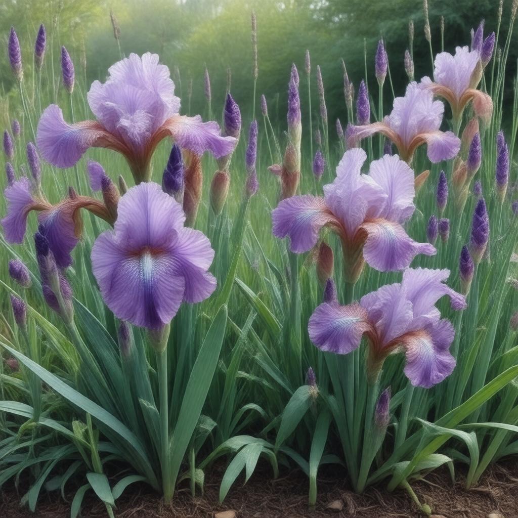 AI-created image of National Collection of Iris spuria subsp. tectorum