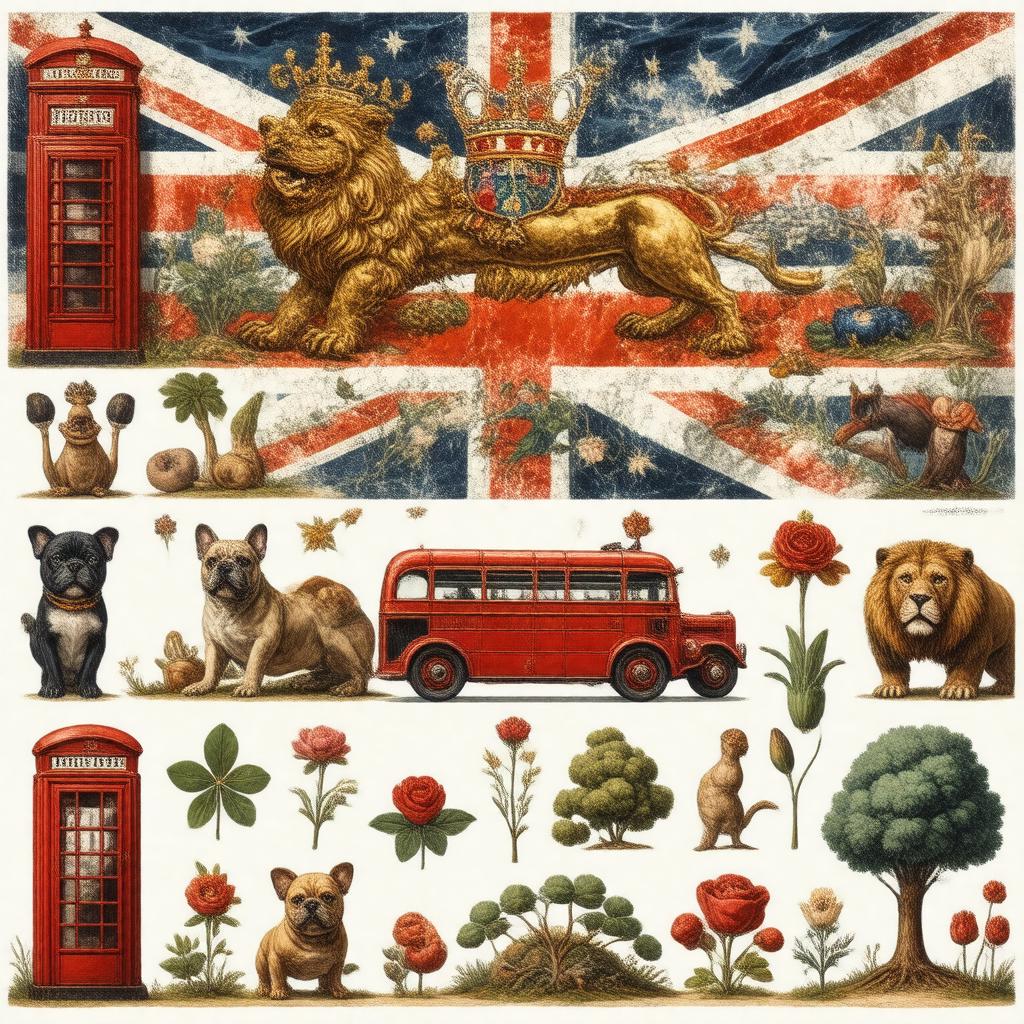 AI-created image of National symbols of the United Kingdom