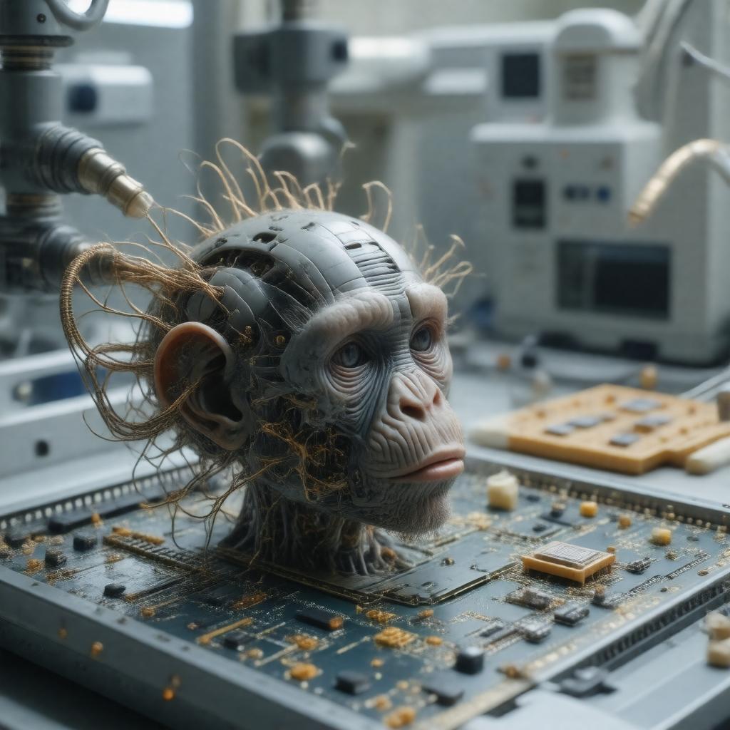 Click to view larger image AI-created image of Neuralink brain–computer interface