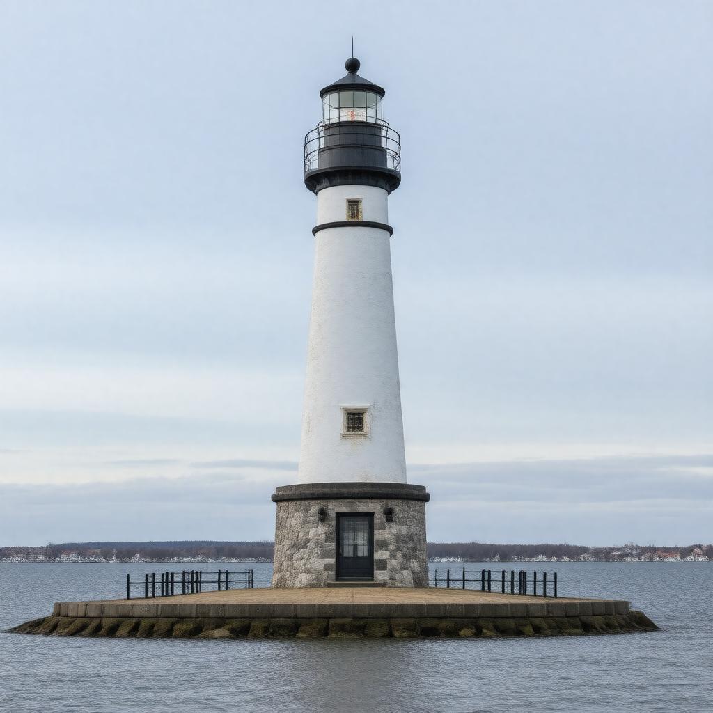 Click to view larger image AI-created image of New Bedford Harbor Light