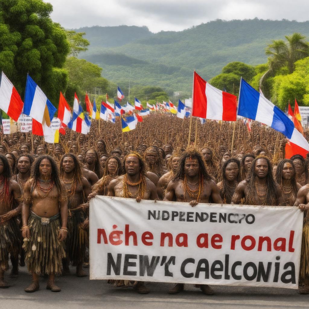 Click to view larger image AI-created image of New Caledonia independence movement
