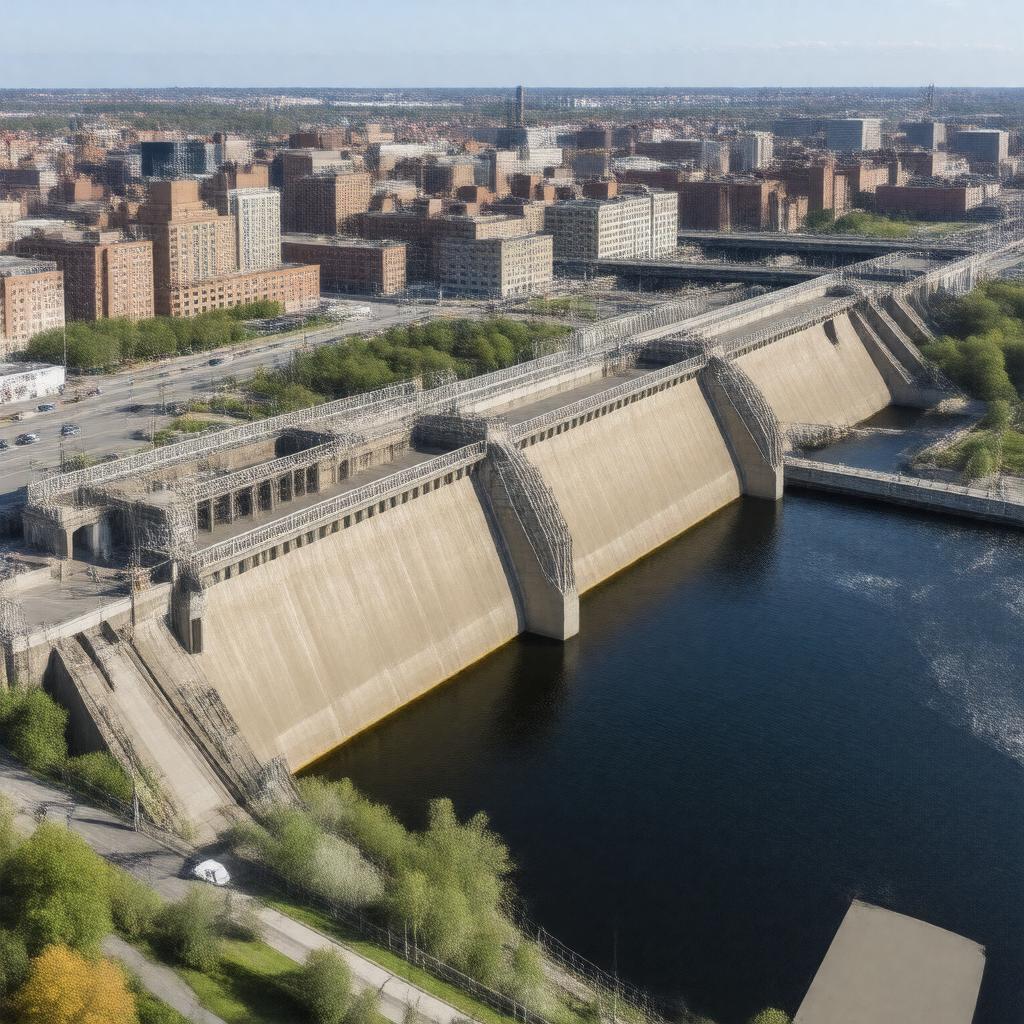 AI-created image of New Charles River Dam