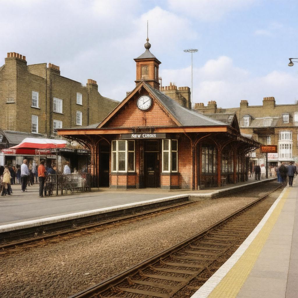 AI-created image of New Cross railway station