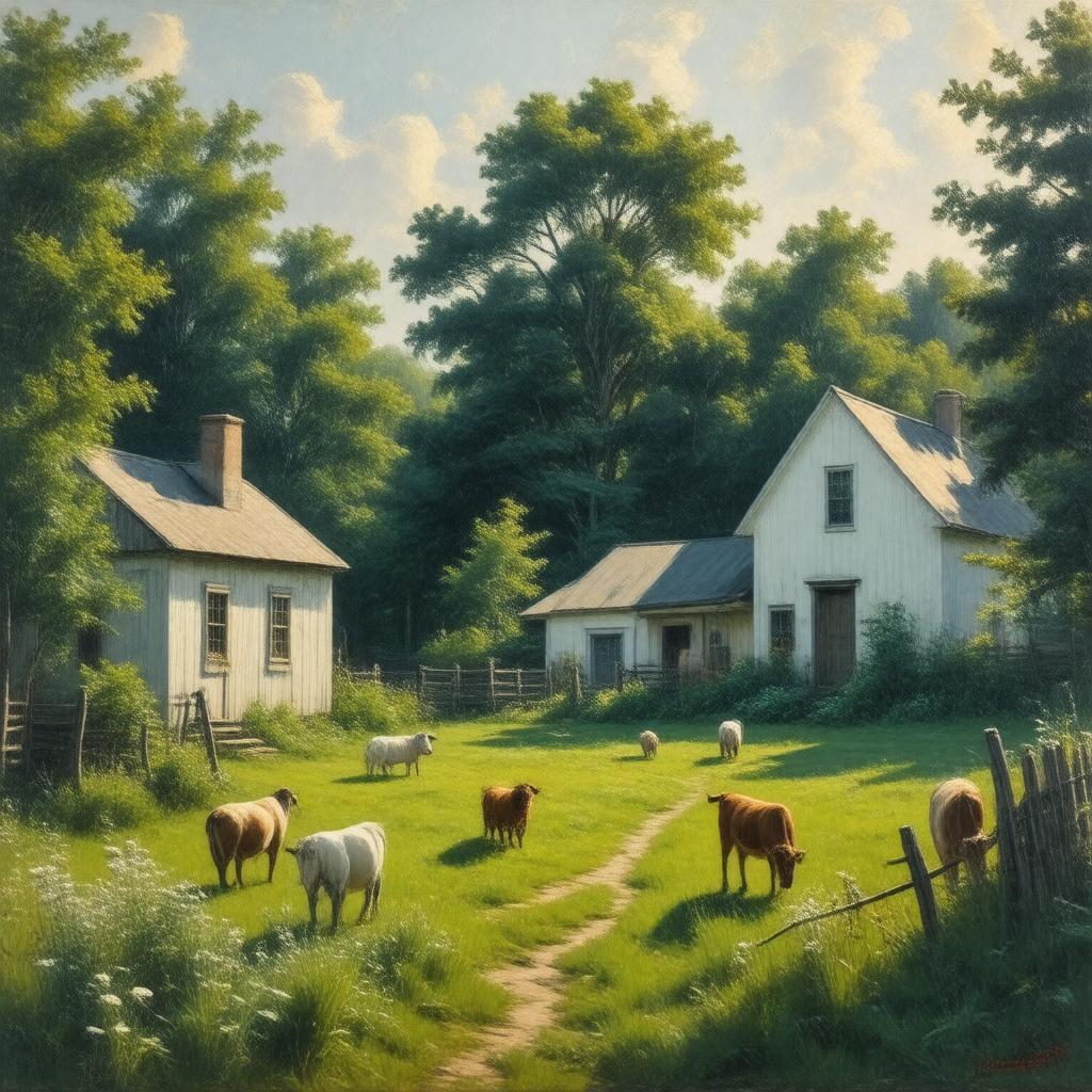AI-created image of New England Farmyard