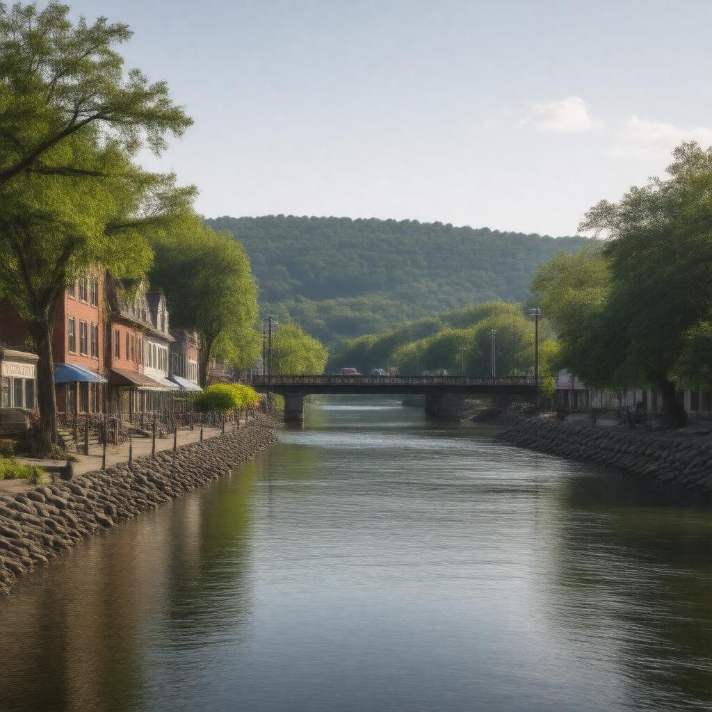 AI-created image of New Hope, Pennsylvania, USA