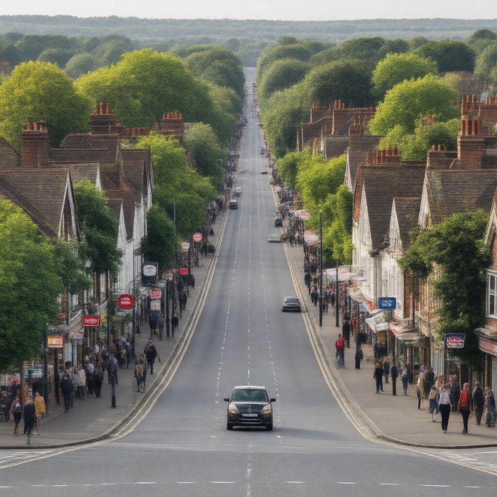 AI-created image of New Malden, Surrey, England