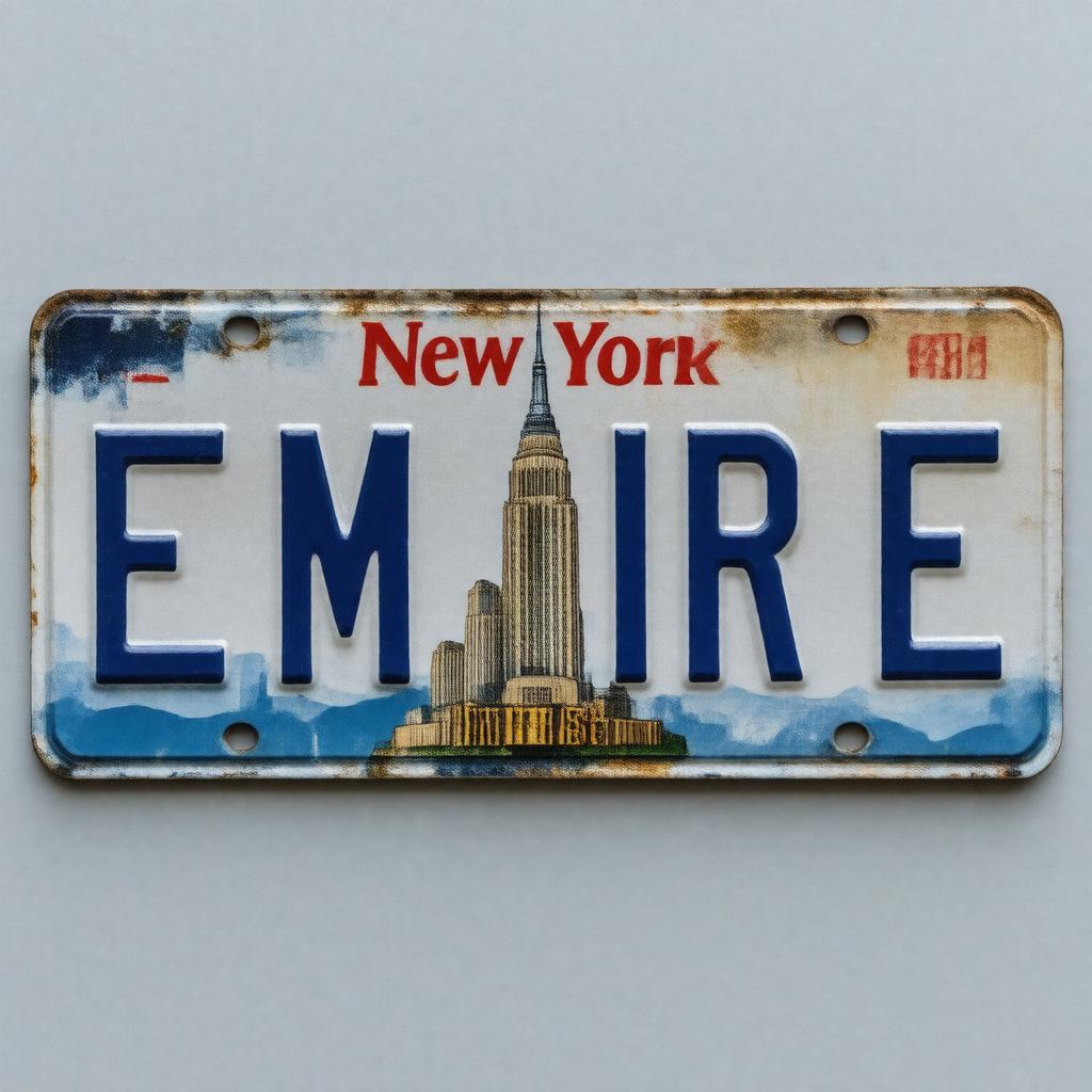 AI-created image of New York license plates