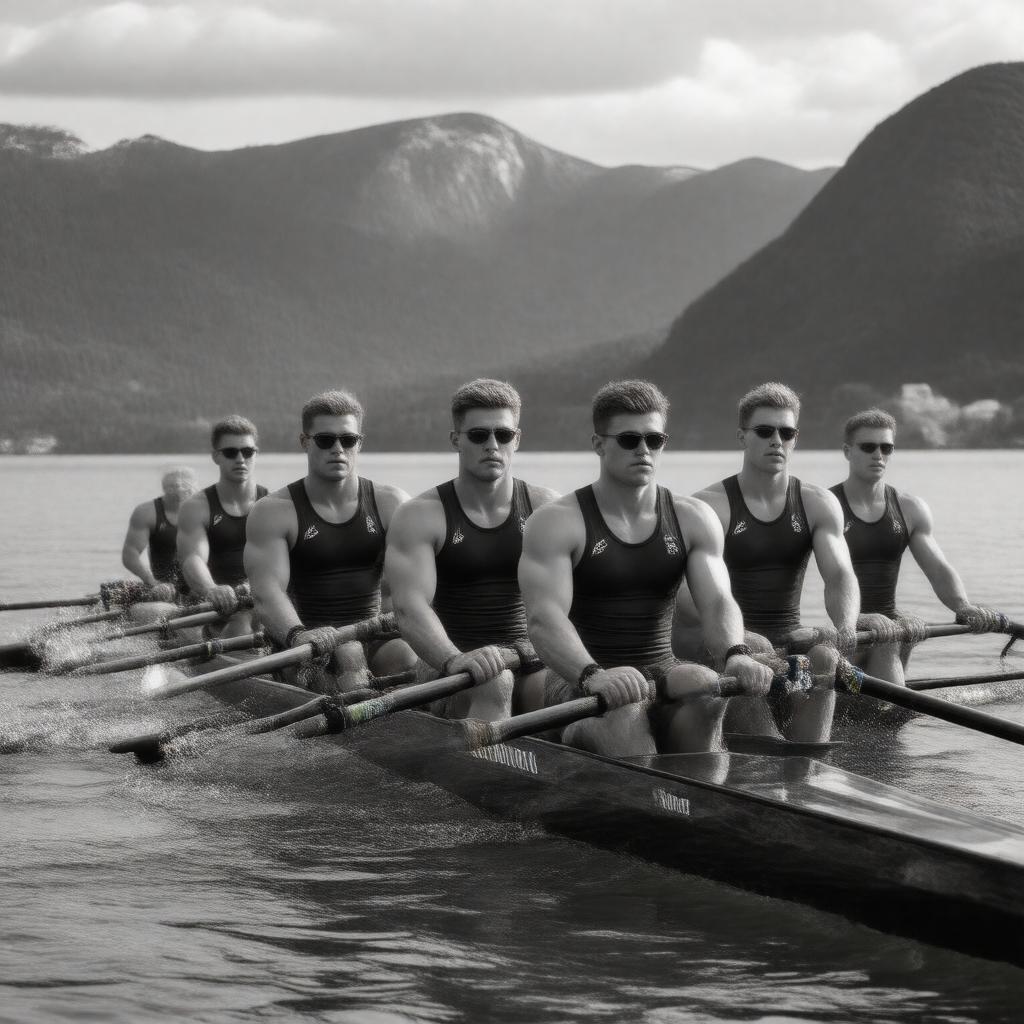 Click to view larger image AI-created image of New Zealand rowing team