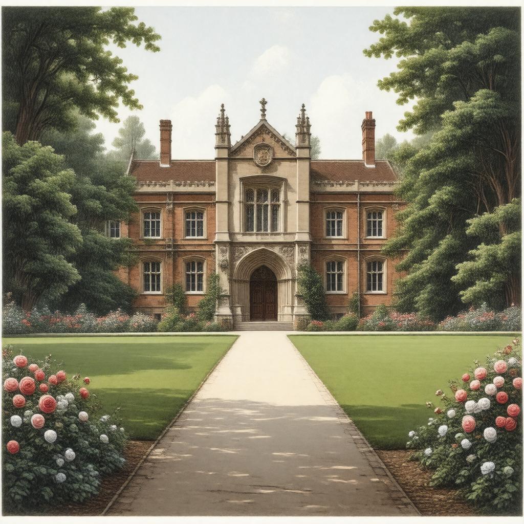 AI-created image of Newnham College, Cambridge