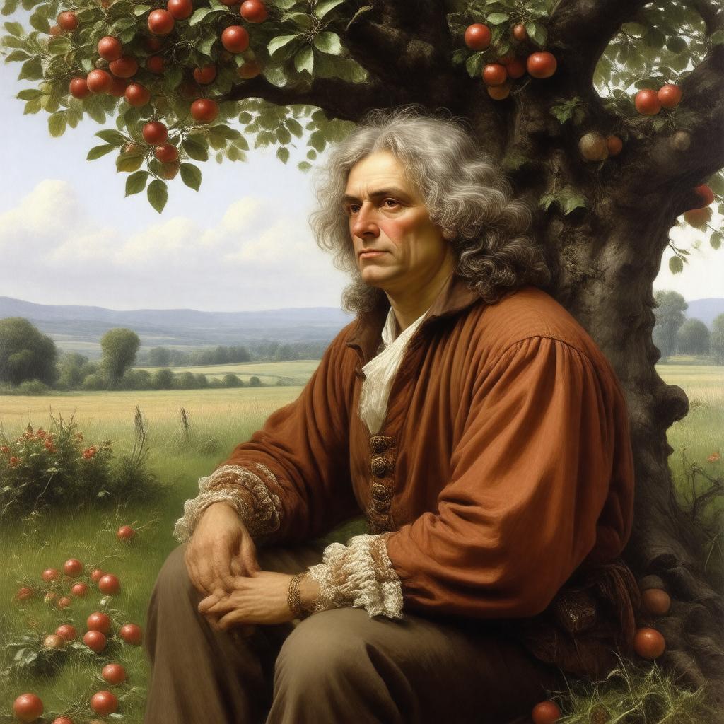 Click to view larger image AI-created image of Newton