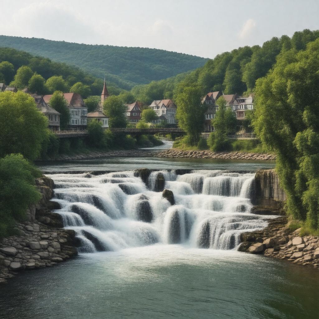 AI-created image of Newton Upper Falls