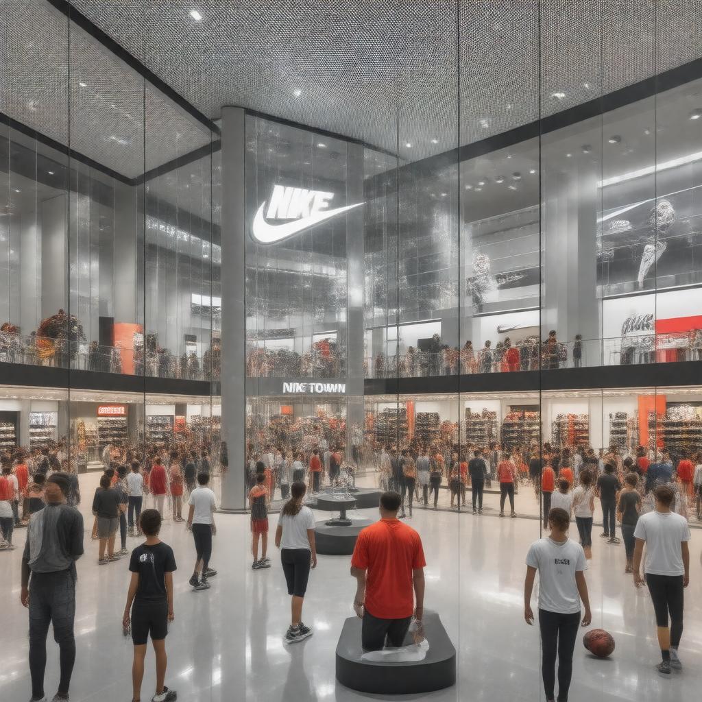 Click to view larger image AI-created image of Nike Town