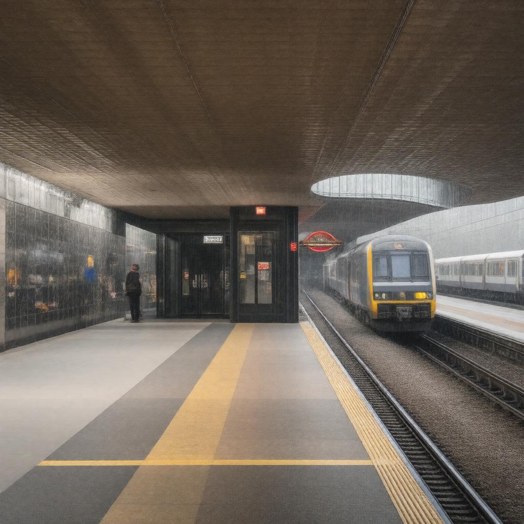 AI-created image of Nine Elms tube station