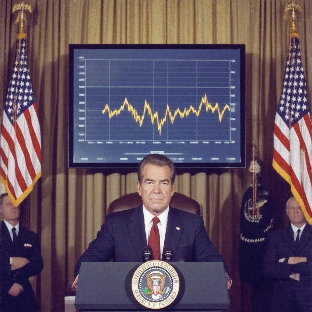 Click to view larger image AI-created image of Nixon Shock