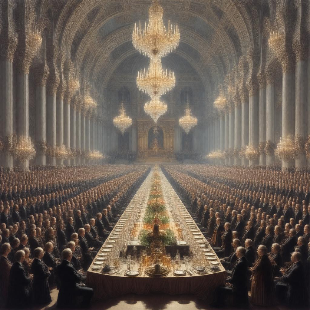 Click to view larger image AI-created image of Nobel Prize banquet