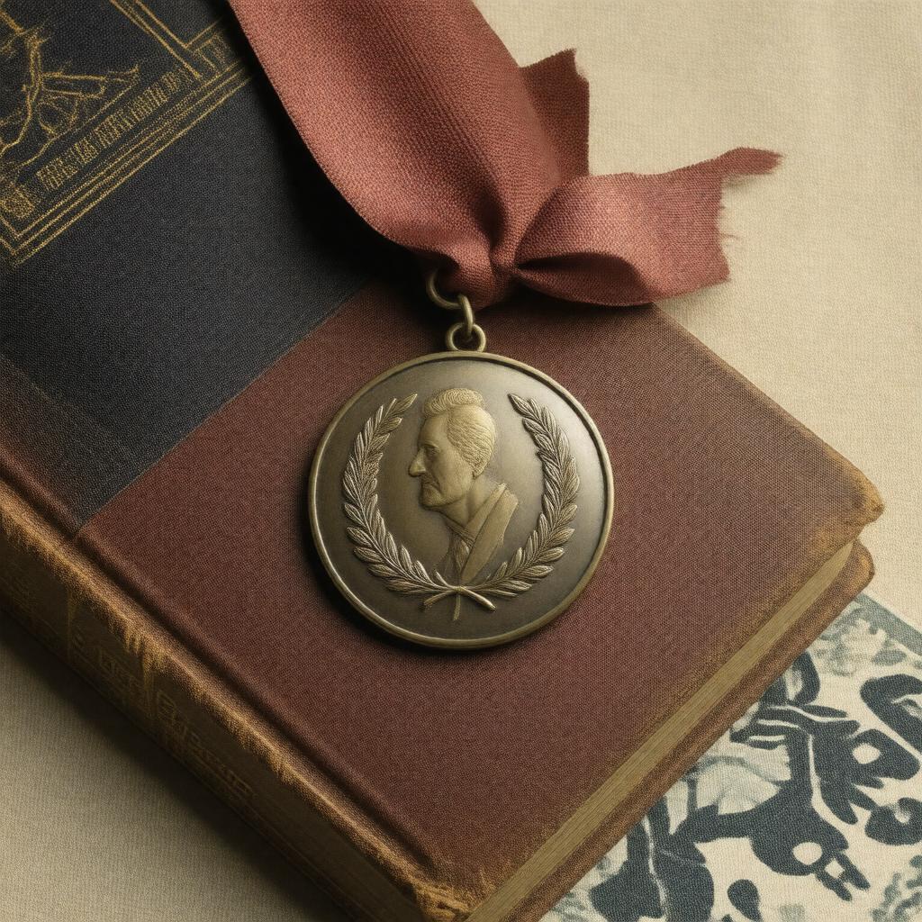 Click to view larger image AI-created image of Nobel Prize in Literature (1950) (contributed to Russell's award)