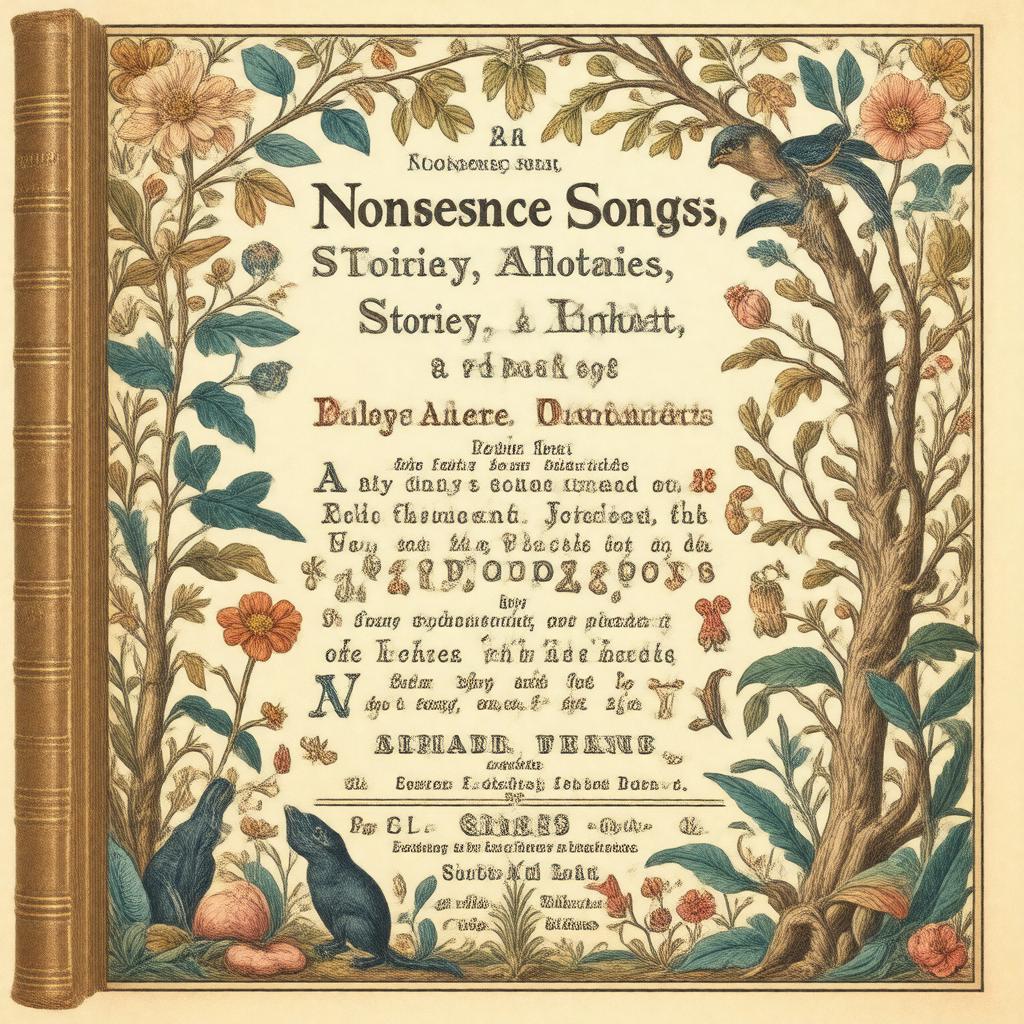 AI-created image of Nonsense Songs, Stories, Botany, and Alphabets