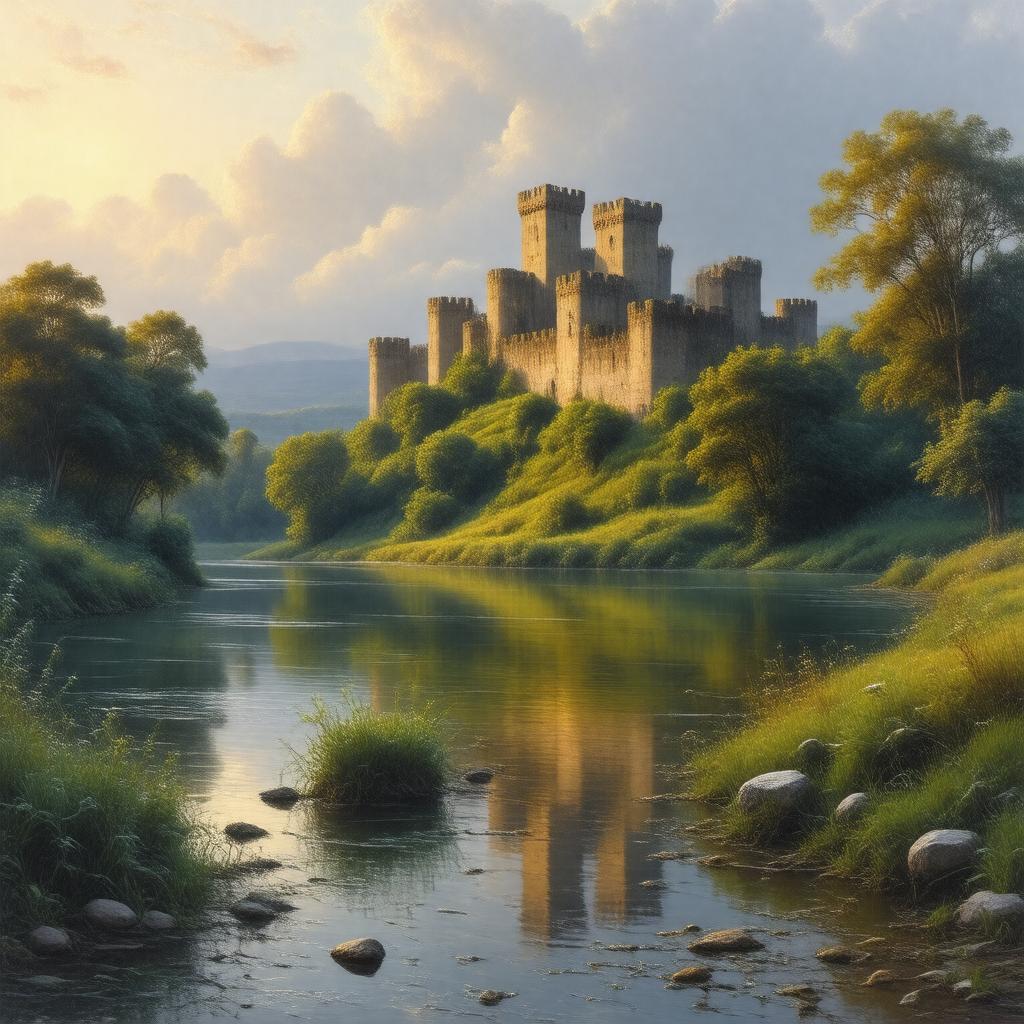 Click to view larger image AI-created image of Norham Castle, Sunrise