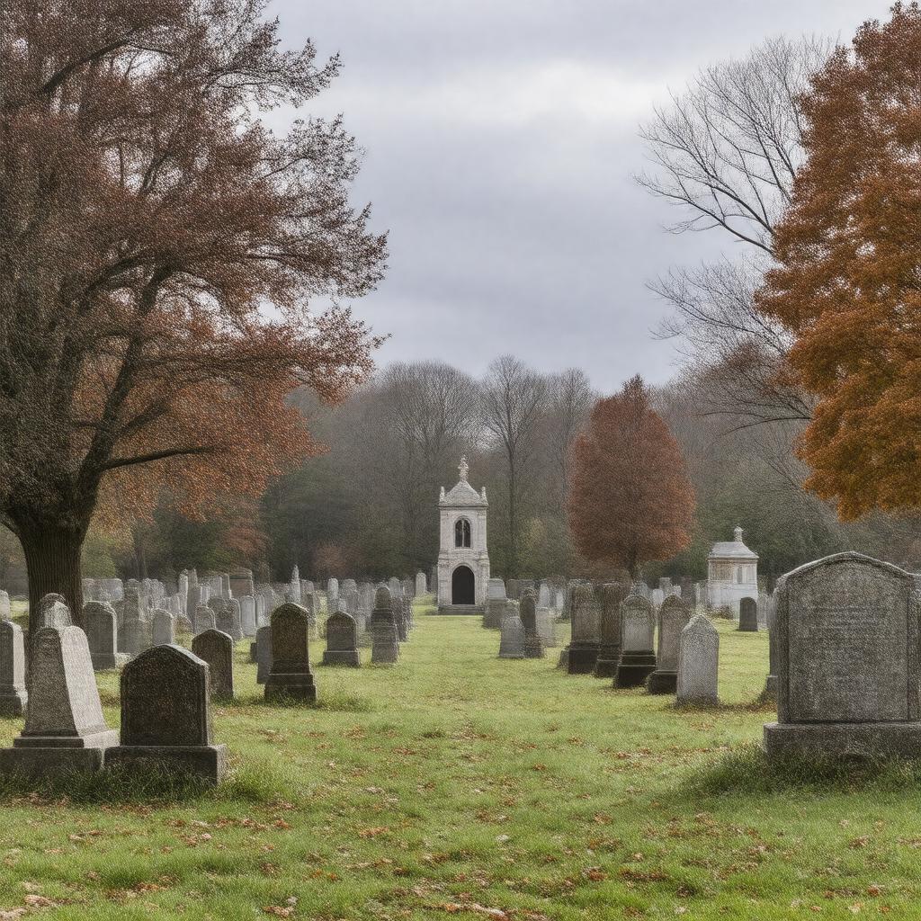 AI-created image of North Cemetery, Oxford, Massachusetts