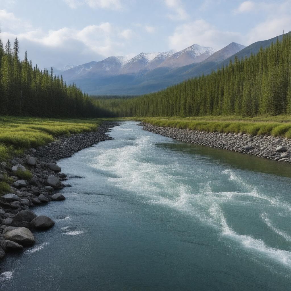 AI-created image of North Fork Kuskokwim River