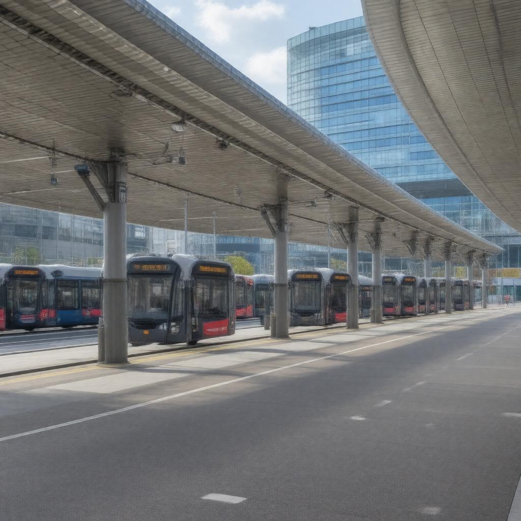 AI-created image of North Greenwich Bus Station
