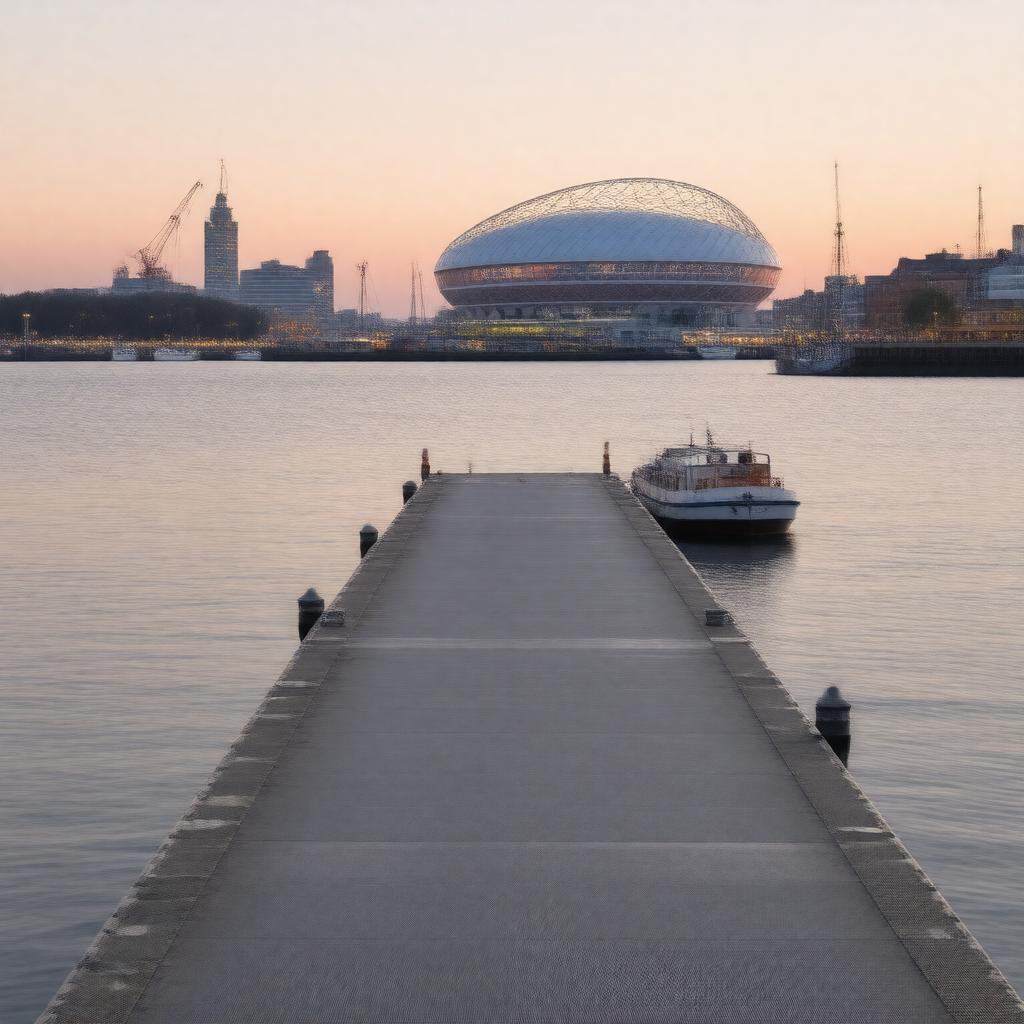 AI-created image of North Greenwich Pier