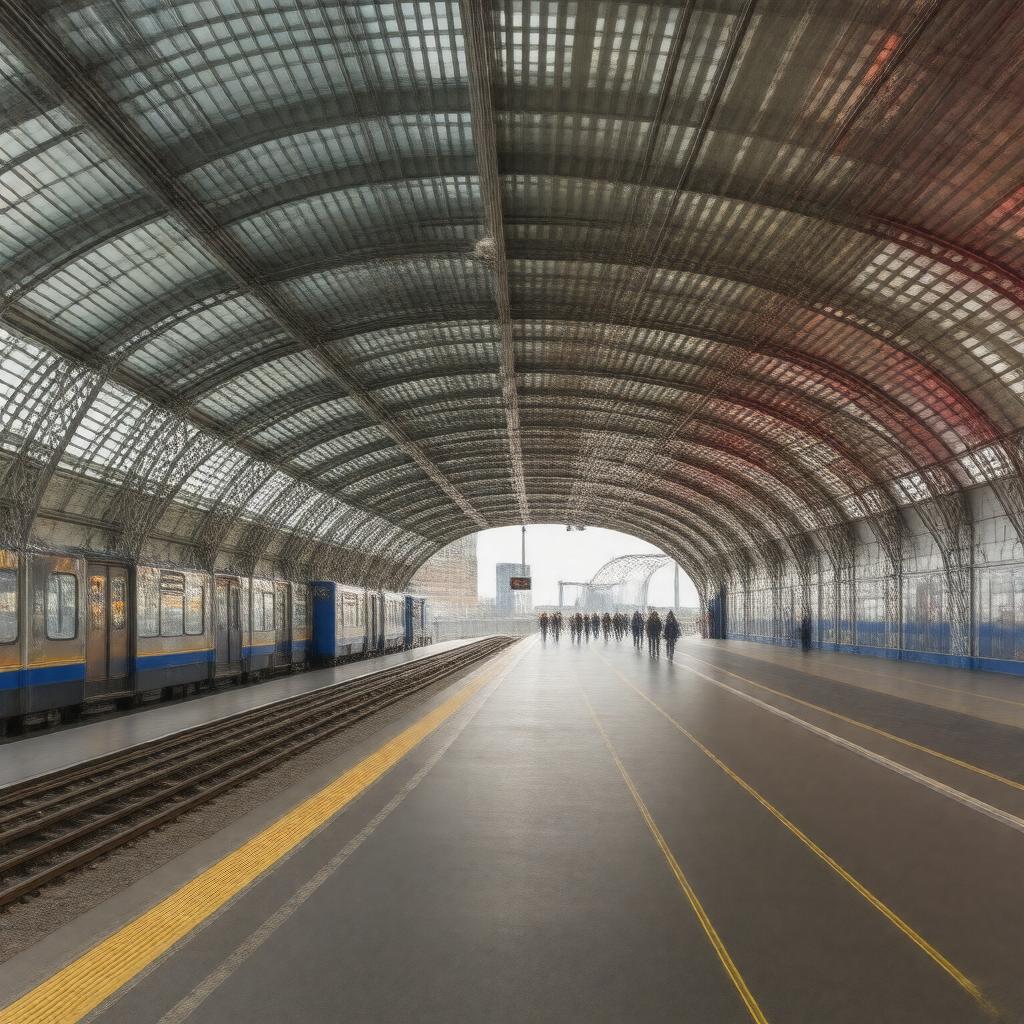 AI-created image of North Greenwich tube station