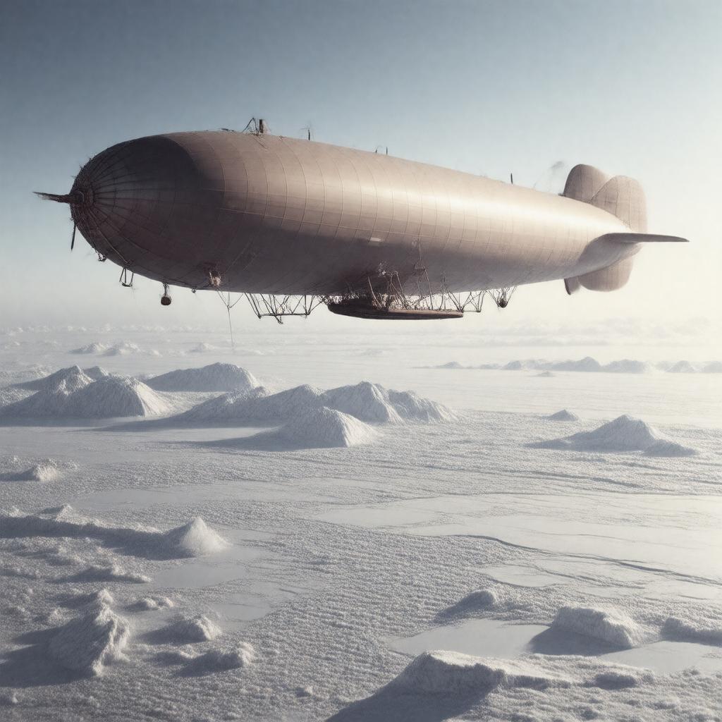 AI-created image of North Pole airship flight (1926)