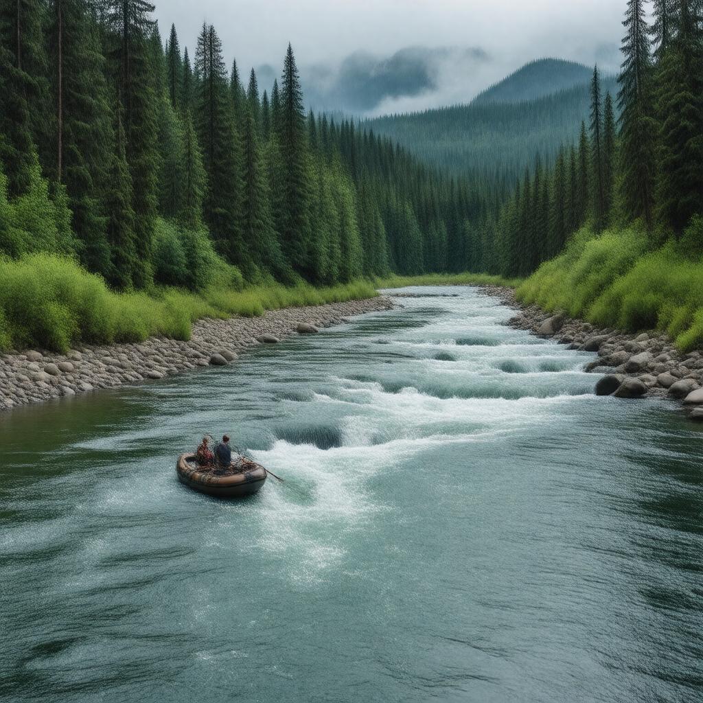 AI-created image of North Santiam River