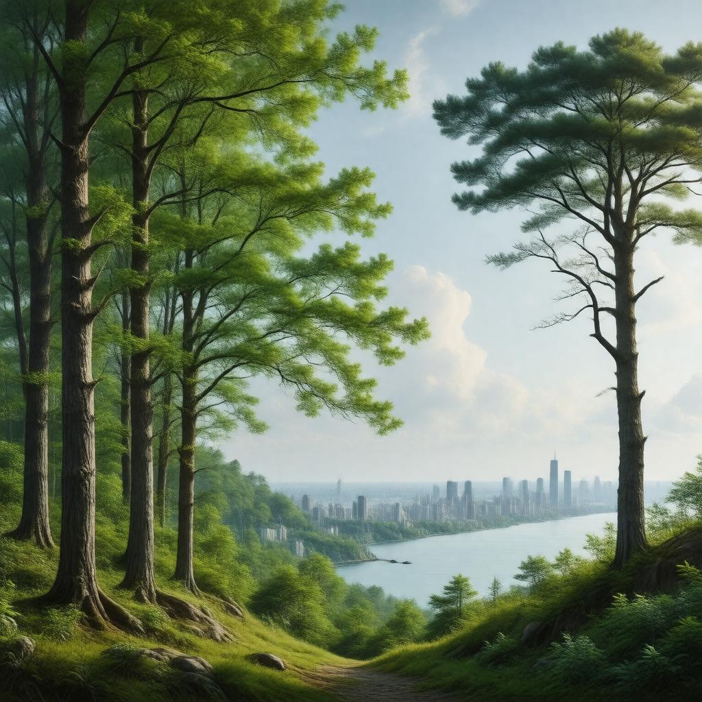 AI-created image of Northeastern coastal forests