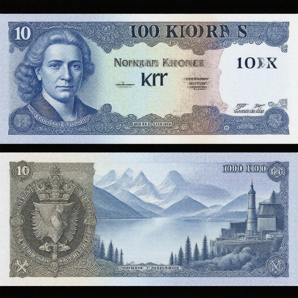 Click to view larger image AI-created image of Norwegian krone