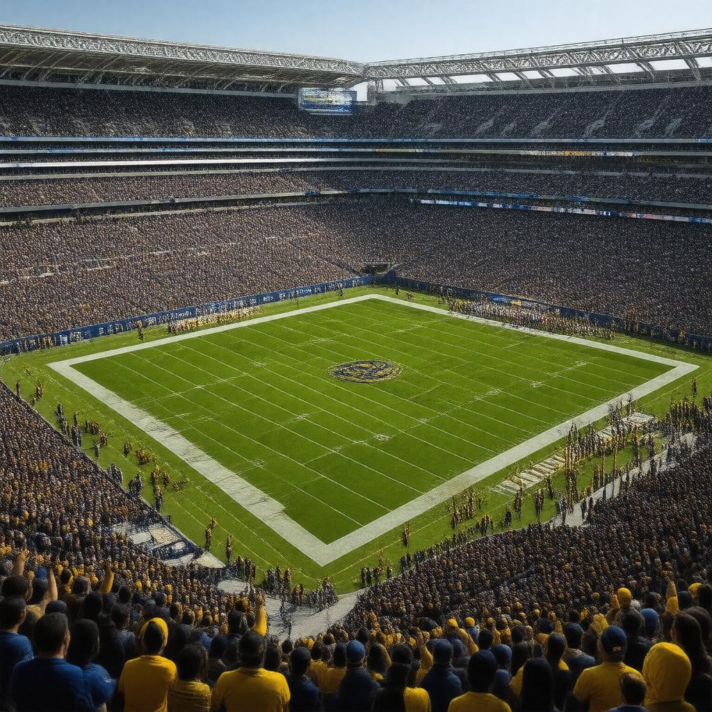 AI-created image of Notre Dame–Michigan football rivalry