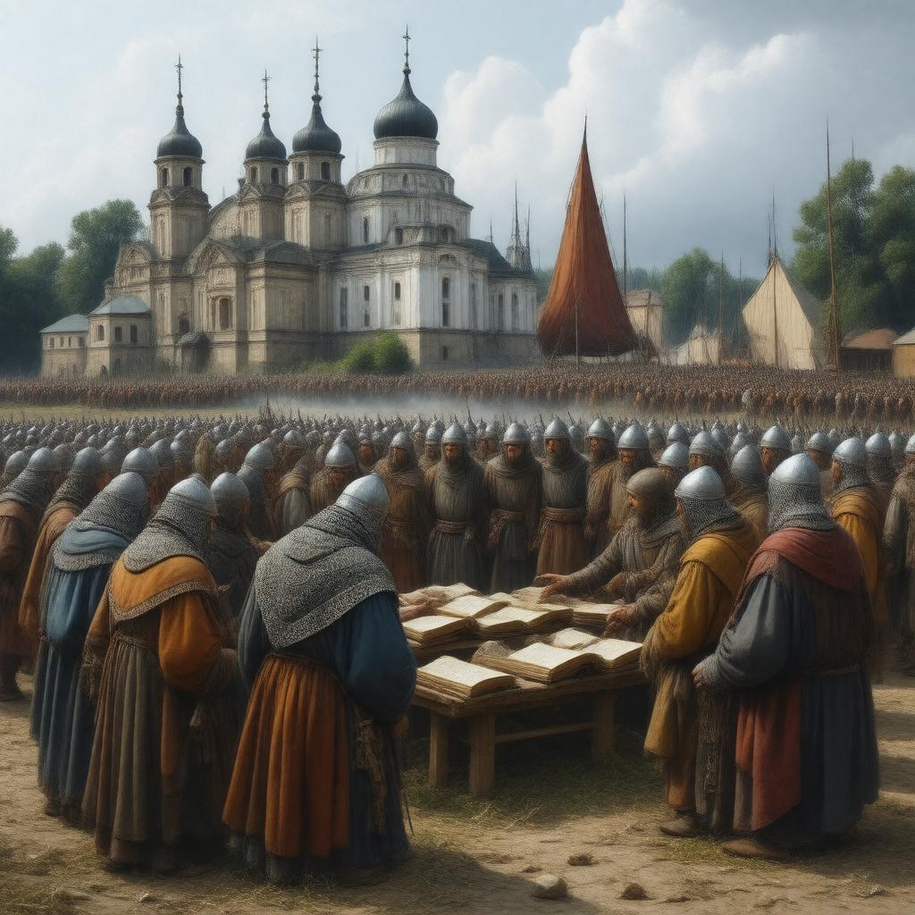 AI-created image of Novgorodians