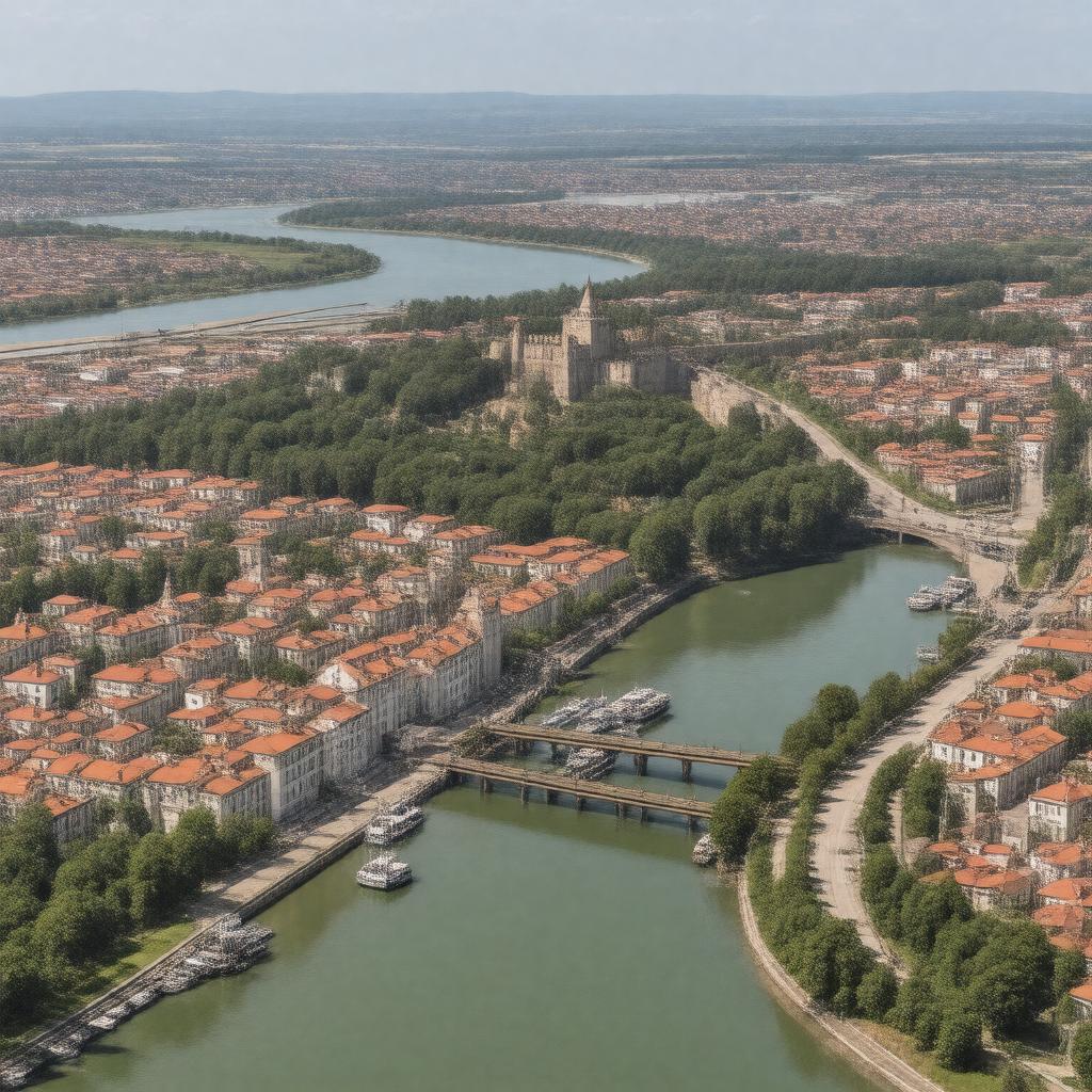 AI-created image of Novi Sad, Yugoslavia