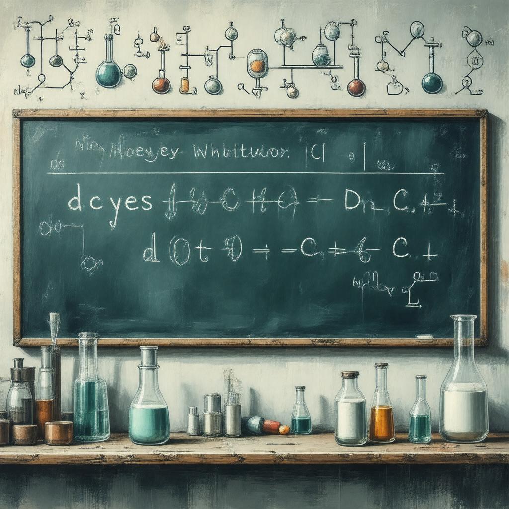 Click to view larger image AI-created image of Noyes–Whitney equation